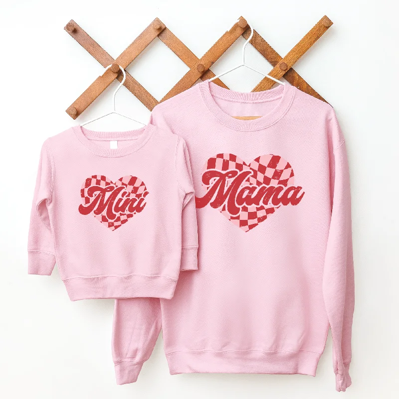 Limited Availability Mama & Mini Checkered Heart Matching Sweatshirts