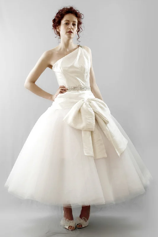 Year-End Sale Astor - Silk and Tulle Asymmetric Ballerina Gown