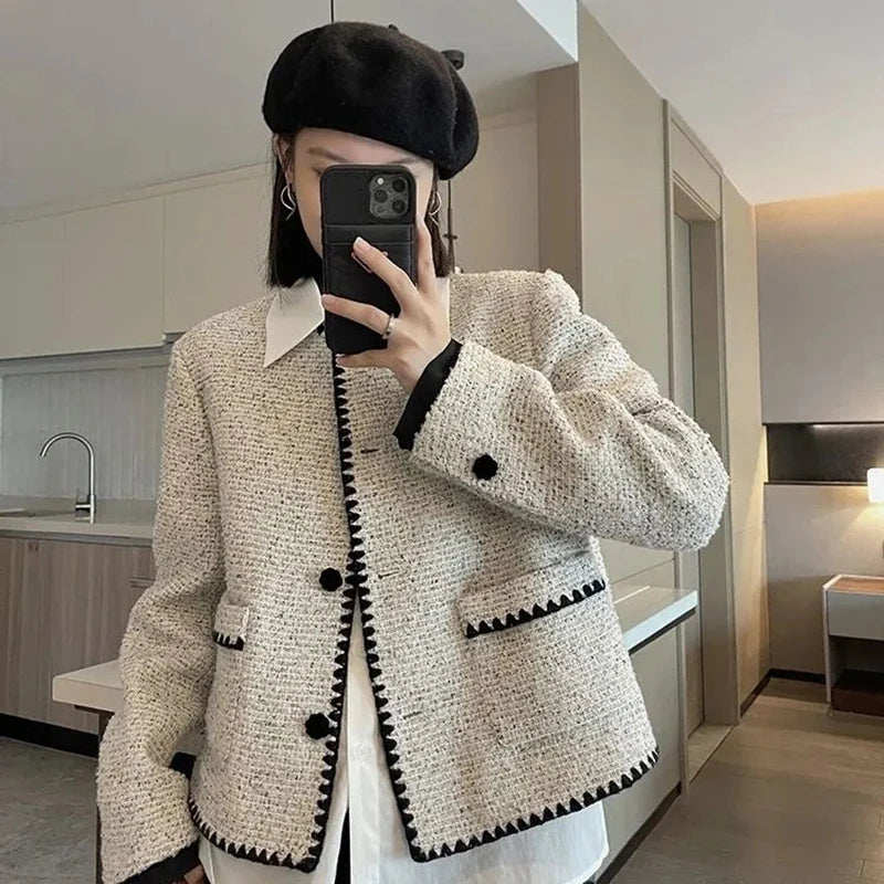 Bargain Blast Znbbw Cropped Tweed Jackets Women Vintage Short Coats Autumn Winter Office Lady Korean Streetwear Fashion Outerwear Tops New Bargain Blast Znbbw Cropped Tweed Jackets Women Vintage Short Coats Autumn Winter Office Lady Korean Streetwear Fashion Outerwear Tops New