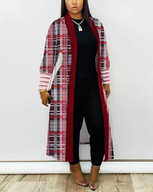 Amazing Deals Znbbw Independent Station Fashion Printing Long-Sleeved Spliced Coat Women's Wear Spot