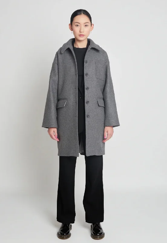 New Markdowns Extra-terrestrial Coat - Dark Grey Marle