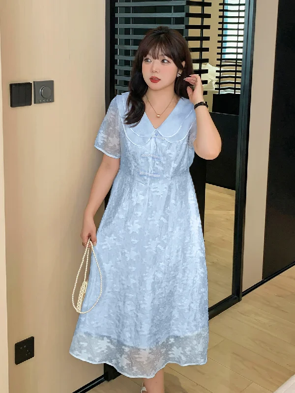 Crazy Deals Plus Size Lace Collar Cheongsam Dress