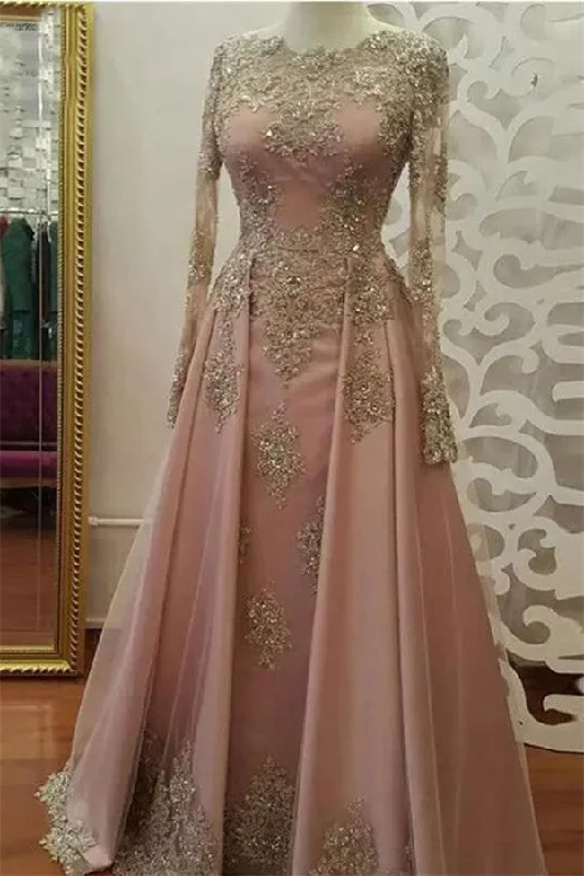 Super Bargain Applique Crystal Jewel Side slit Longsleeves Chic Evening Dresses with Charming Beads Super Bargain Applique Crystal Jewel Side slit Longsleeves Chic Evening Dresses with Charming Beads