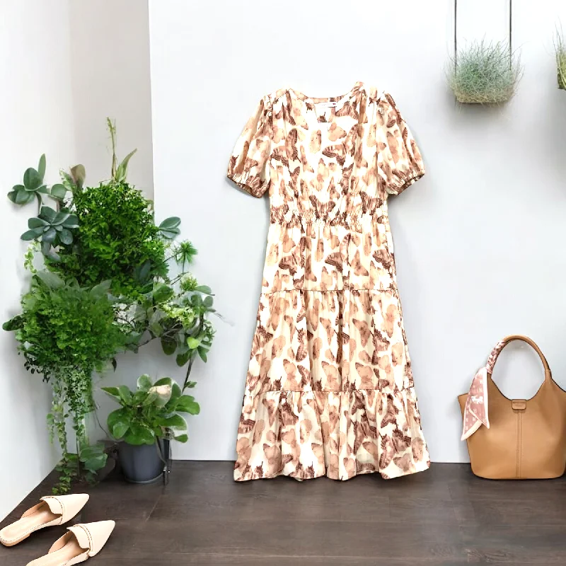 Price Cut Patch Casual Printed Long Dress