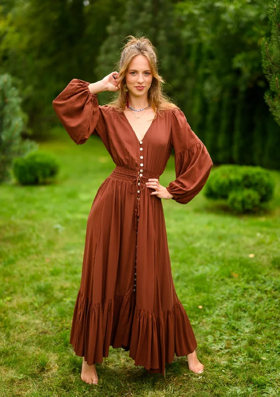Price Rollback Simona Brown Dress