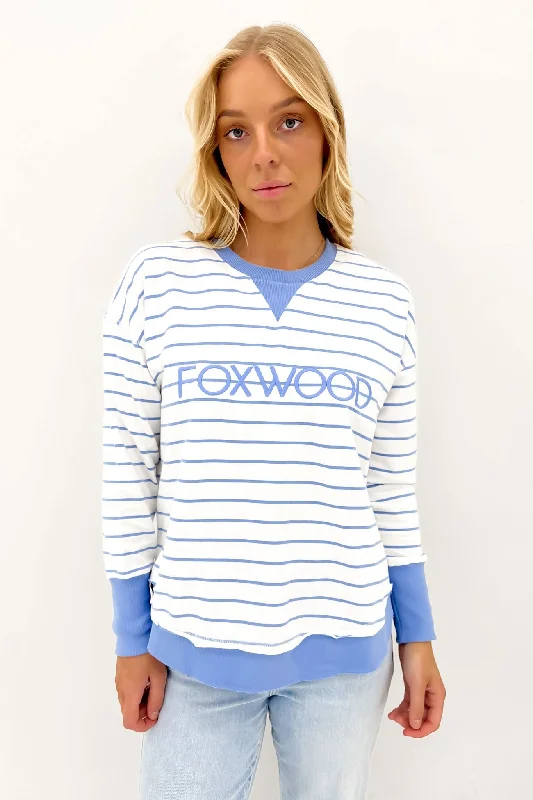 Holiday Sale Simplified Stripe Crew Blue White Stripe