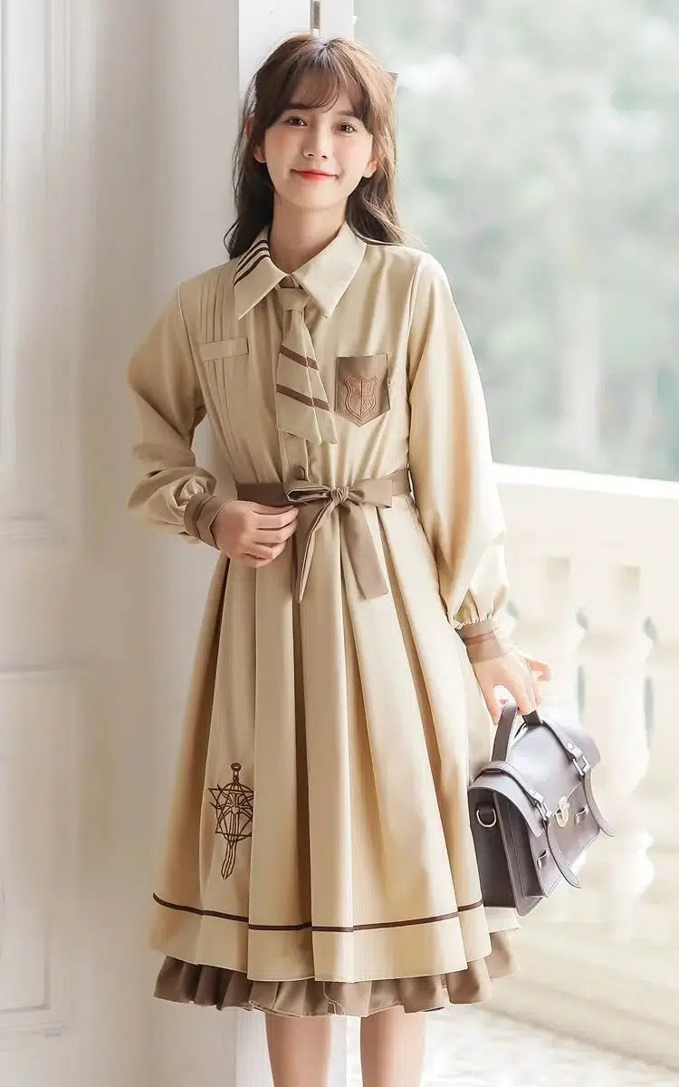 Members Only Light Academia Uniform Midi Dress