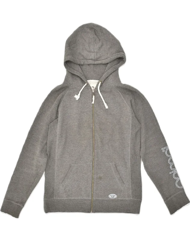 Value Deals ANIMAL Womens Graphic Zip Hoodie Sweater UK 12 Medium Grey Cotton