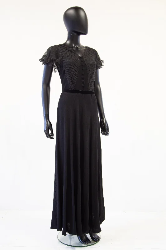 Best Seller Vintage 1930s Black Tulle Dress