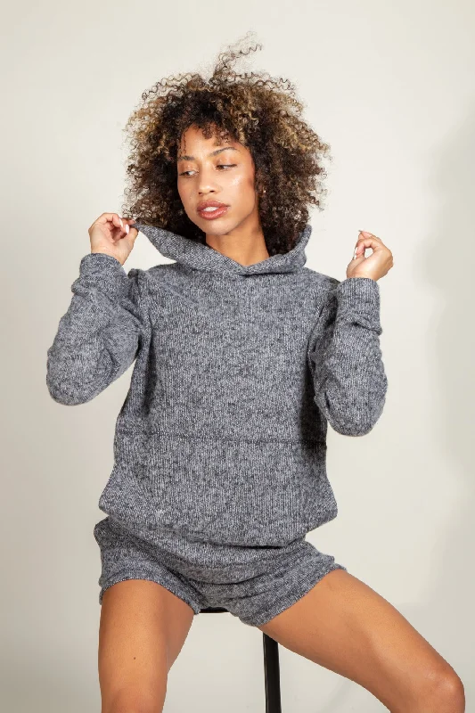 Hurry In River Soft Knit Hoodie