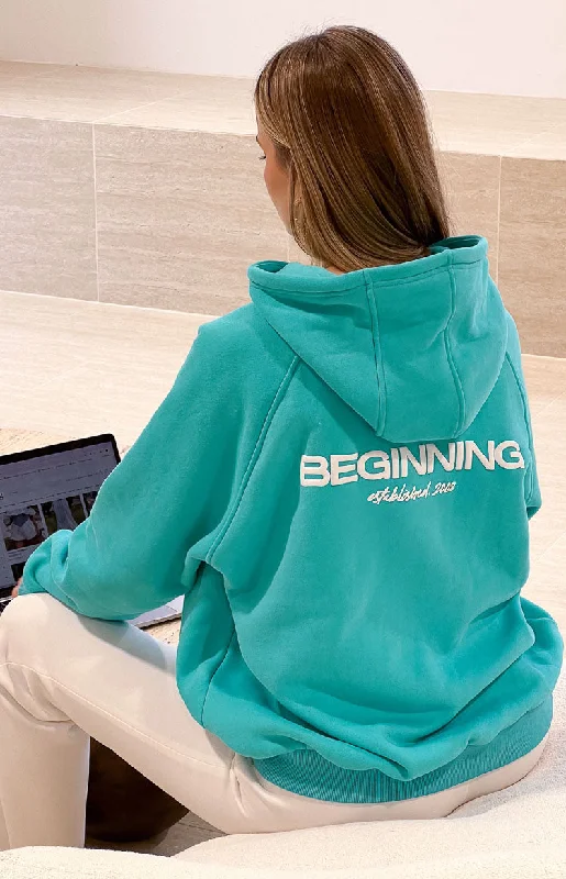 Great Bargains Beginning Teal Established Bubble Hoodie