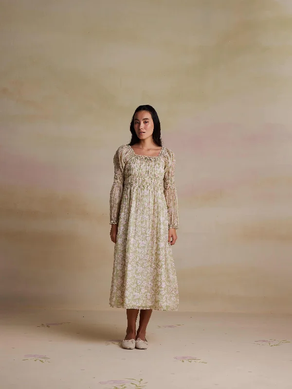 Final Clearance Jojoba Shirred Midi Dress