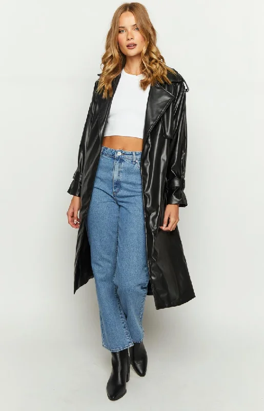 Buy More, Save More Midnight Mirage Black PU Trench