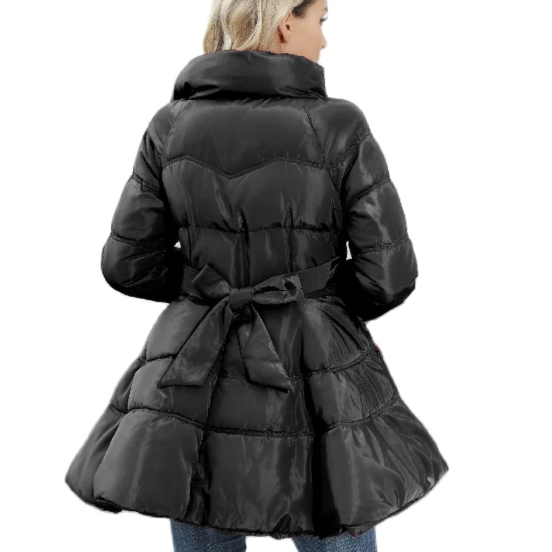 Buy More, Save More Znbbw 2024 New Style Design Feeling Repair Collar Girl Medium And Long Style Thickened Waist Cotton Coat