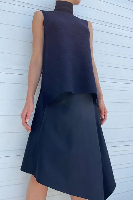 Special Discount Kewi Whole Garment Knit Sleeveless Top In Navy Melange