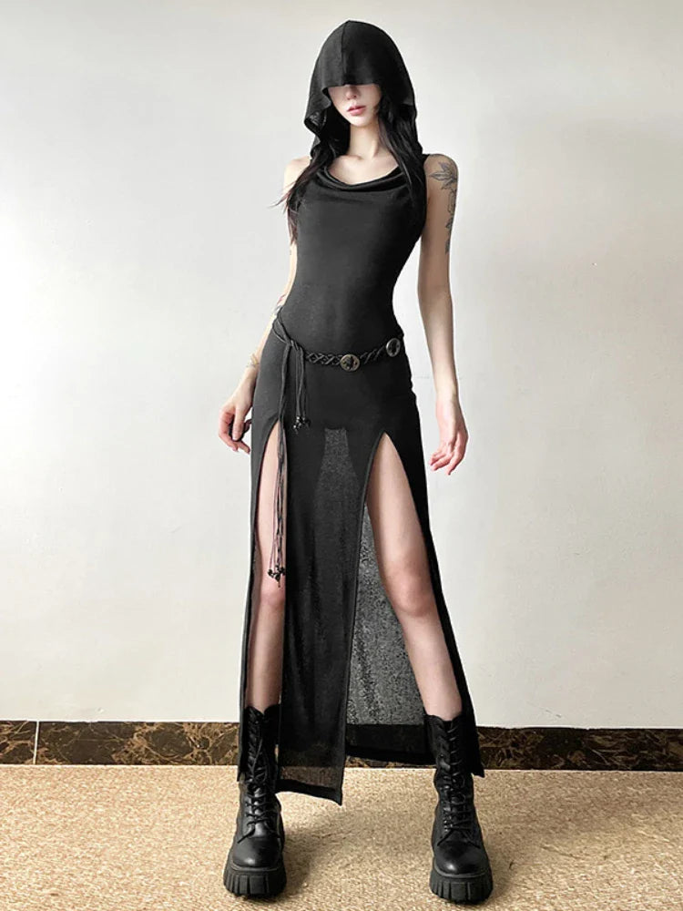 Deal Frenzy Elegant Gothic Sexy Slash Neck Long Sleeve Shoulder Summer French Chic Split Slim Stretch Ruffles Dress Deal Frenzy Elegant Gothic Sexy Slash Neck Long Sleeve Shoulder Summer French Chic Split Slim Stretch Ruffles Dress
