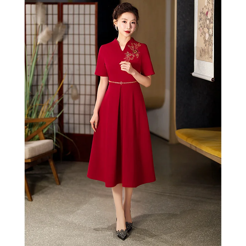 YEAR-End Clearance Plus Size Formal Minimalist Cheongsam Chinese Dress (Mother Of The Bride / Groom Suitable) YEAR-End Clearance Plus Size Formal Minimalist Cheongsam Chinese Dress (Mother Of The Bride / Groom Suitable)