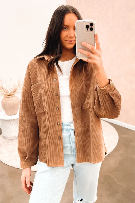 Limited Edition Hayden Cord Shacket Tan