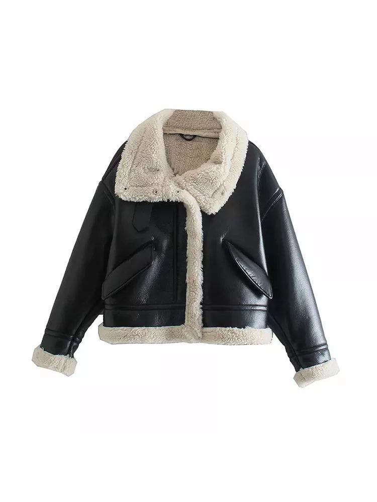 Massive Deals Znbbw Faux Leather Lape Jacket Coat Women Long Sleeve Zippers Thick Coats Autumn Winter Fashion Female Warm Outerwear Massive Deals Znbbw Faux Leather Lape Jacket Coat Women Long Sleeve Zippers Thick Coats Autumn Winter Fashion Female Warm Outerwear