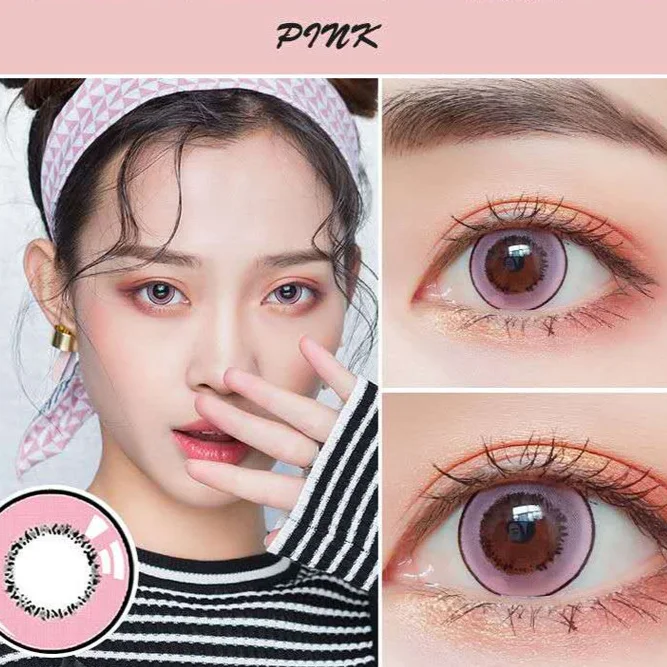 Super Deal COSPLAY HARAJUKU STORM PINK CONTACT LENS (TWO PIECE) YC21245