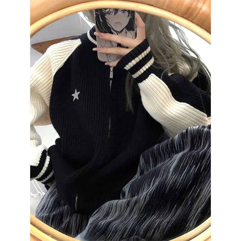 Best Bargains Znbbw Star Knitted Cardigan Women Y2K Patchwork Sweater Coat Vintage Harajuku Oversized Print Knitwear Korean Loose Jumpers Best Bargains Znbbw Star Knitted Cardigan Women Y2K Patchwork Sweater Coat Vintage Harajuku Oversized Print Knitwear Korean Loose Jumpers