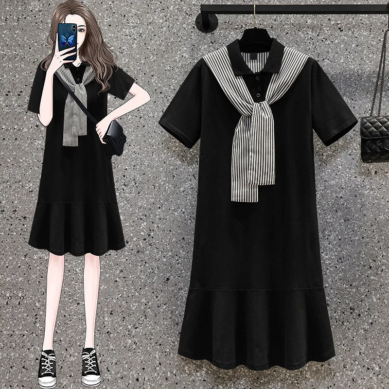 Value Deals Plus Size Korean Mermaid Shirt Dress