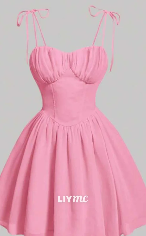 Blowout Deals LY292 - Sweetheart Straps A-Line Pleated Short Homecoming Dress