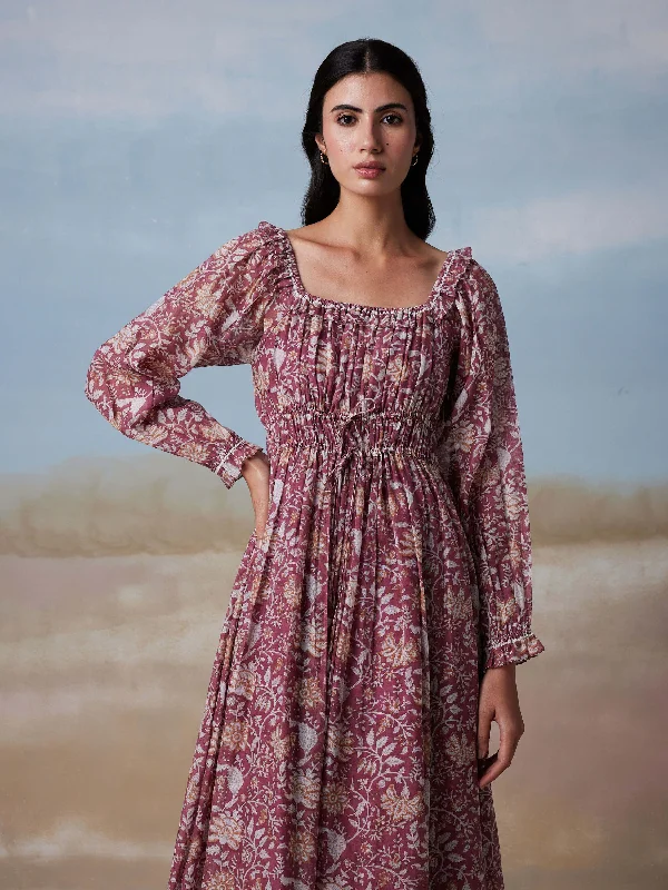 Weekend Deal Palampore Shirred Chintz Dress