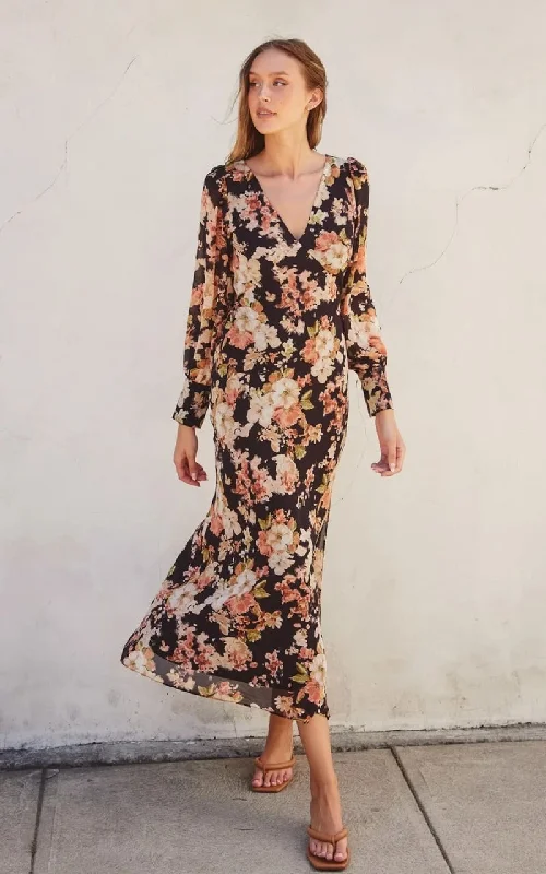 Stock Clearance Dress Forum - Floral Bishop Sleeve Dress