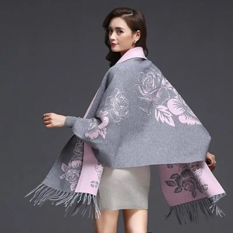 Instant Discount Znbbw cashmere tassel poncho shawl dual-purpose scarf women knitted sweater top retro cheongsam cloak cape coat outside clothing Instant Discount Znbbw cashmere tassel poncho shawl dual-purpose scarf women knitted sweater top retro cheongsam cloak cape coat outside clothing