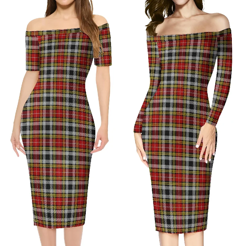 Final Markdown Buchanan Old Dress Tartan Off Shoulder Lady Dress