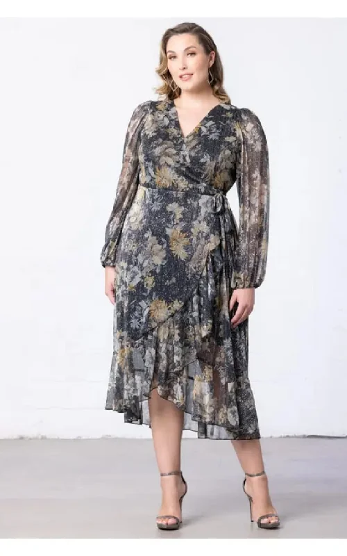 Fantastic Offers Kiyonna- Clara Sparkling Long Sleeve Wrap Dress