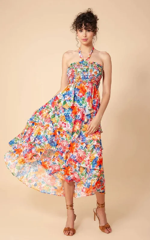 Overstock Hale Bob- Corine Smocked Halter Dress
