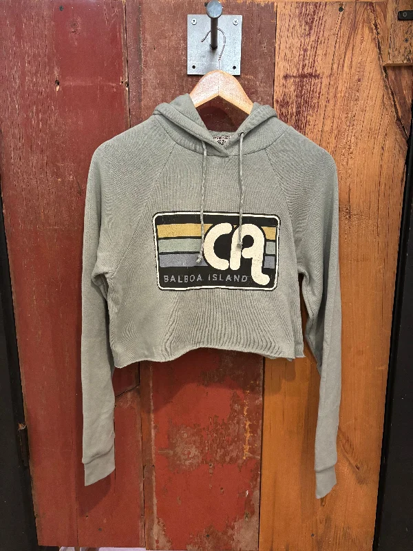 Deal Explosion Balboa Island Stamp Cropped Pullover Hoodie BSS