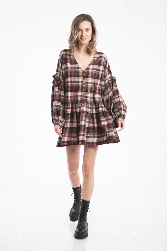 Deal Mania Plaid Red Dress