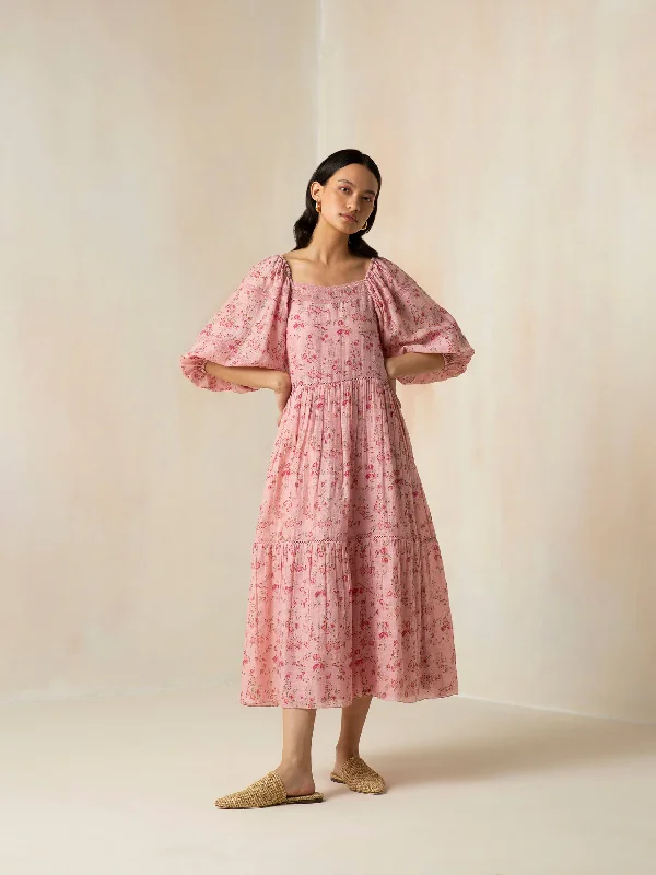 Daily Specials Flamingo Peasant Maxi Dress