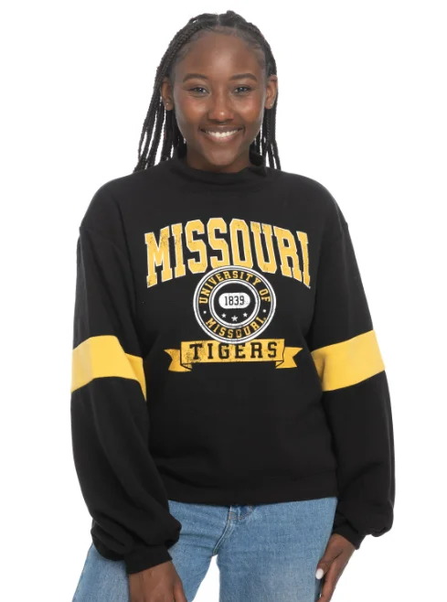 Online Only Mizzou Tigers Juniors Mock Neck University of Missouri Black Sweatshirt