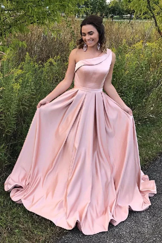 Customer Appreciation Sale A Line One Shoulder Sleeveless Satin Long Prom Dresses N459 Customer Appreciation Sale A Line One Shoulder Sleeveless Satin Long Prom Dresses N459