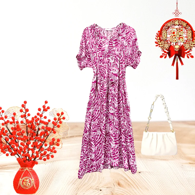 Exclusive Savings Patch Casual Cotton Printed Long Dress