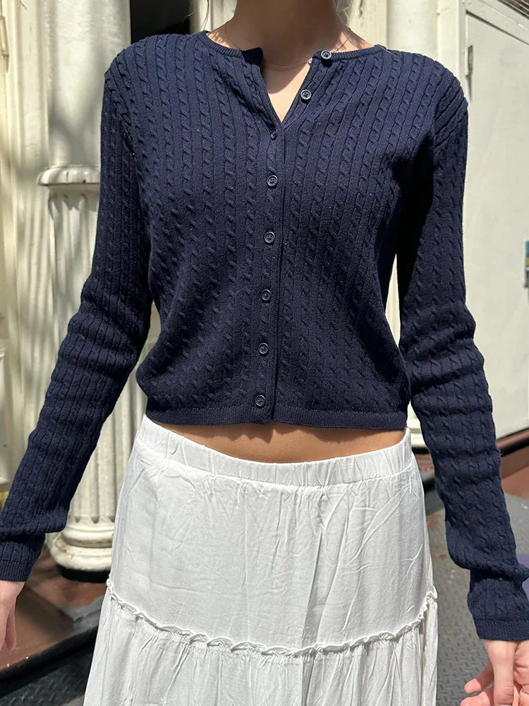New Deals Znbbw Twist Knit Slim Cardigans Women Cotton Round Neck Autumn Single Breasted Sweater Coats Chic Vintage Sweet Cropped Tops Y2k New Deals Znbbw Twist Knit Slim Cardigans Women Cotton Round Neck Autumn Single Breasted Sweater Coats Chic Vintage Sweet Cropped Tops Y2k