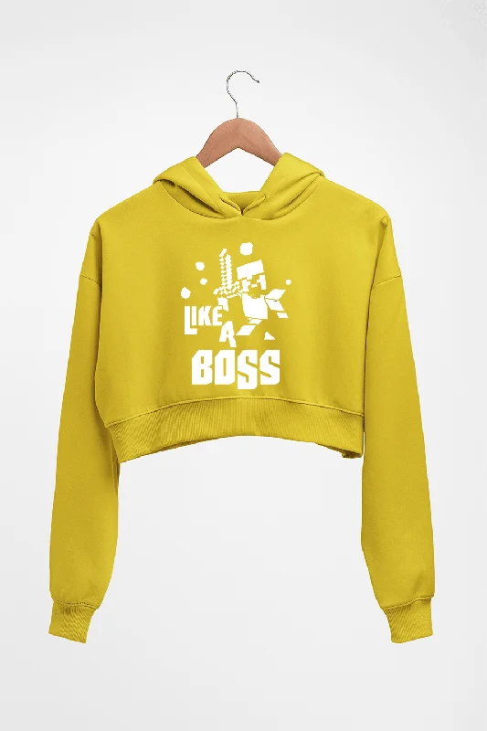 Referral Discount Minecraft Crop HOODIE FOR WOMEN