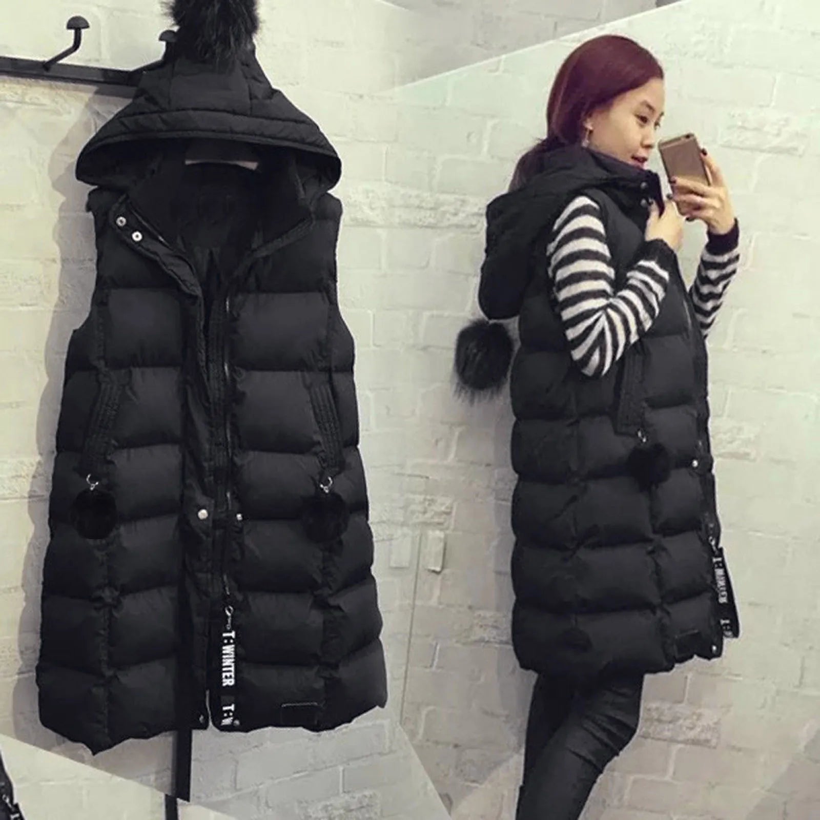 Super Sale Znbbw Winter Women Black Hooded Long Parkas Vest Fashion Warm Black Hooded Down Coat Parka Ladies Sleeveless Waistcoats Super Sale Znbbw Winter Women Black Hooded Long Parkas Vest Fashion Warm Black Hooded Down Coat Parka Ladies Sleeveless Waistcoats