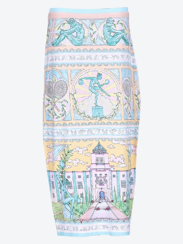 Limited Availability Vase printed midi pencil skirt