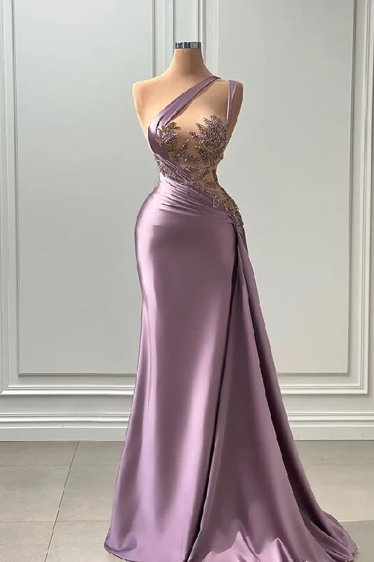 Exclusive Online Offer Sexy Purple Mermaid One-Shoulder Prom Dress