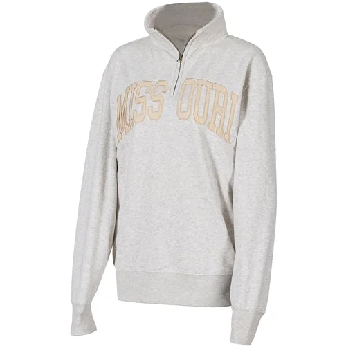 YEAR-End Clearance Mizzou Missouri Off White and Gold 1/4 Zip Sweatshirt