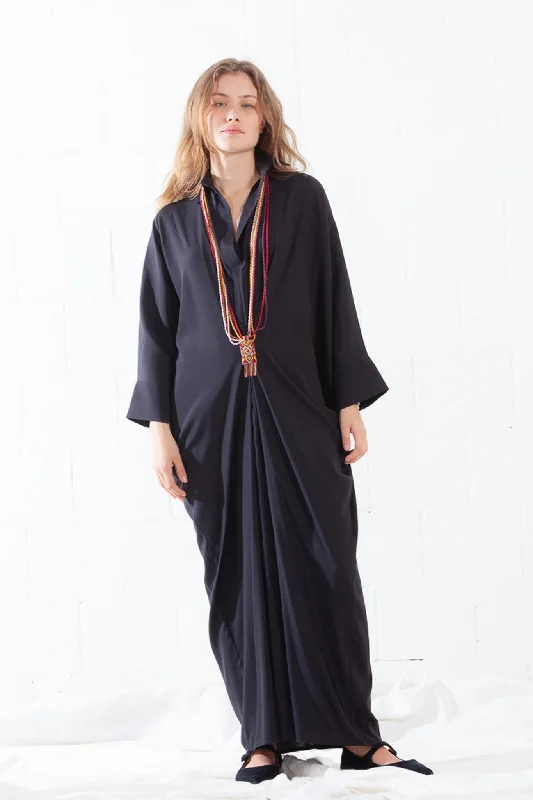 Great Bargains ByAdushka Black Barcellona Silk Dress