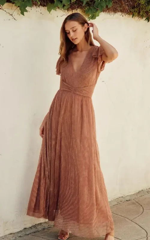 Early Access Dress Forum- Micro-pleated Maxi Dress