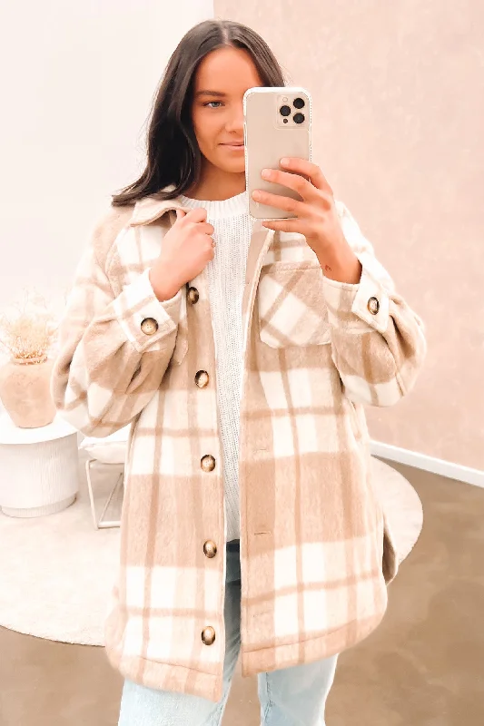 Shop and Save Remmi Shacket Beige