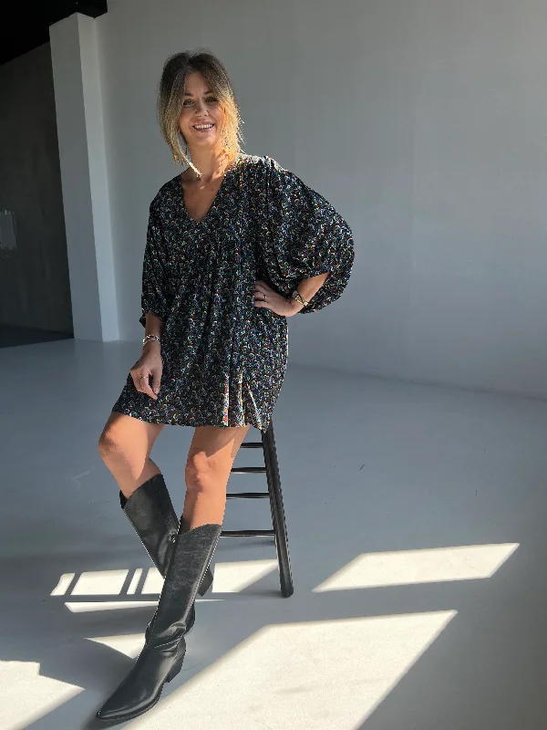 Unbeatable Prices Black Multi Floral Mini Dress
