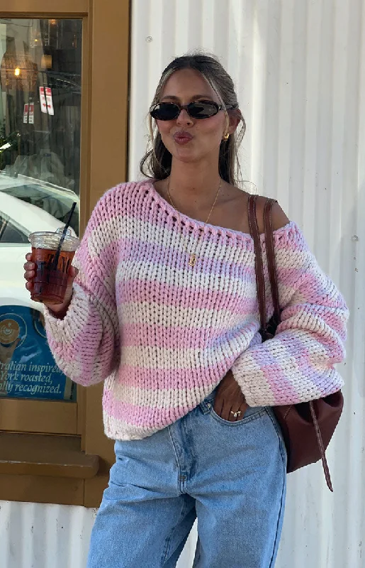 New Markdowns Bea Pink Striped Sweater